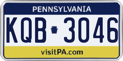 PA license plate KQB3046