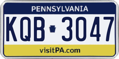 PA license plate KQB3047