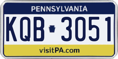 PA license plate KQB3051