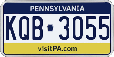 PA license plate KQB3055