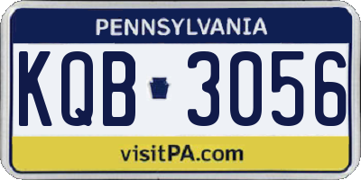 PA license plate KQB3056