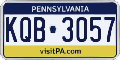 PA license plate KQB3057