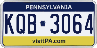 PA license plate KQB3064