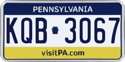 PA license plate KQB3067