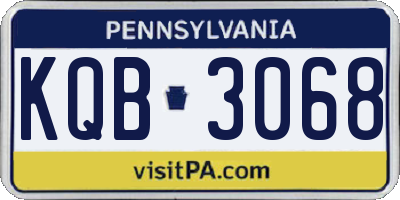 PA license plate KQB3068