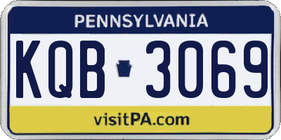 PA license plate KQB3069