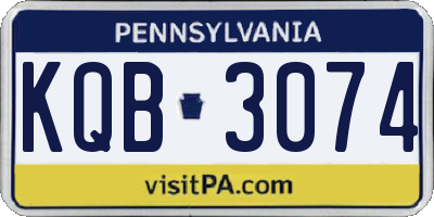 PA license plate KQB3074