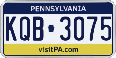 PA license plate KQB3075