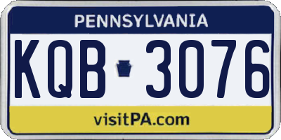 PA license plate KQB3076
