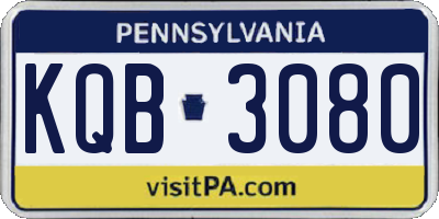 PA license plate KQB3080