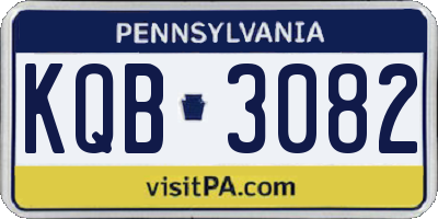 PA license plate KQB3082