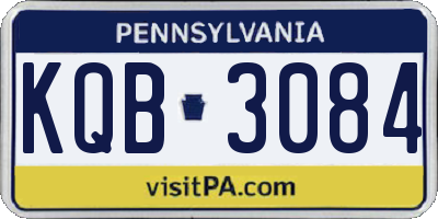 PA license plate KQB3084