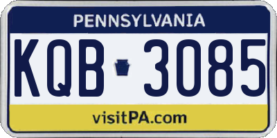PA license plate KQB3085