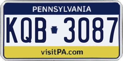 PA license plate KQB3087