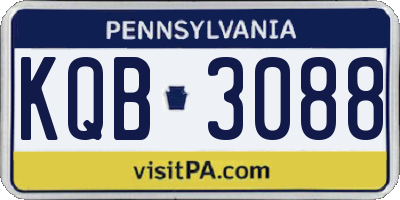 PA license plate KQB3088