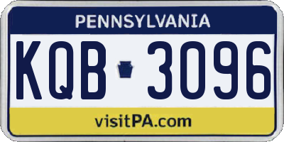 PA license plate KQB3096