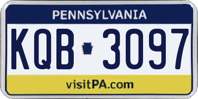 PA license plate KQB3097