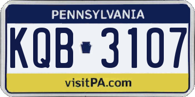 PA license plate KQB3107