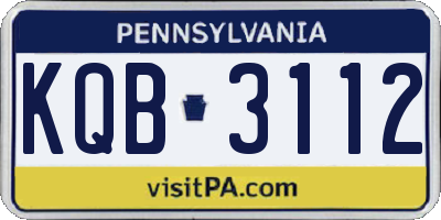 PA license plate KQB3112