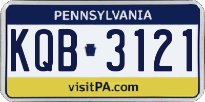 PA license plate KQB3121