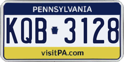 PA license plate KQB3128