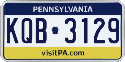 PA license plate KQB3129