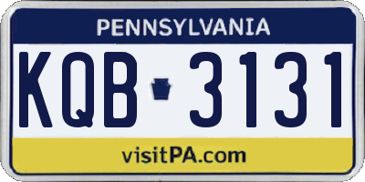 PA license plate KQB3131