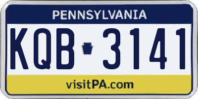 PA license plate KQB3141
