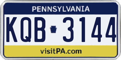PA license plate KQB3144