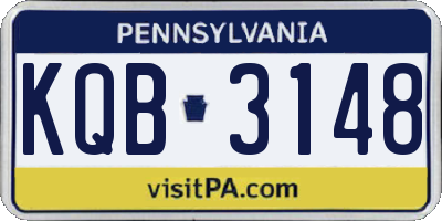 PA license plate KQB3148