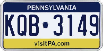 PA license plate KQB3149