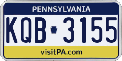 PA license plate KQB3155