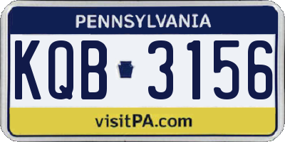 PA license plate KQB3156