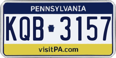 PA license plate KQB3157