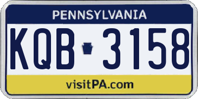 PA license plate KQB3158