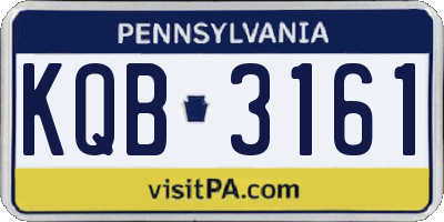 PA license plate KQB3161