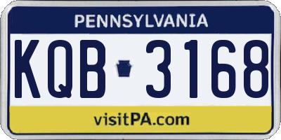 PA license plate KQB3168