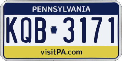 PA license plate KQB3171
