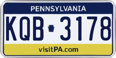 PA license plate KQB3178