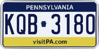 PA license plate KQB3180