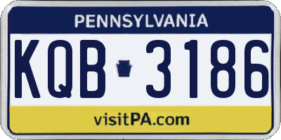 PA license plate KQB3186