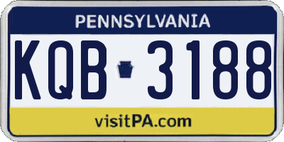 PA license plate KQB3188