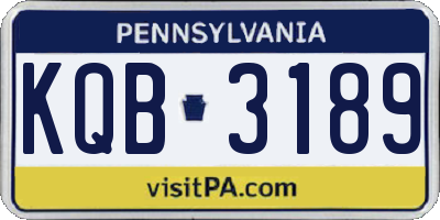 PA license plate KQB3189