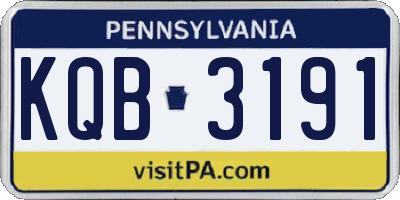 PA license plate KQB3191