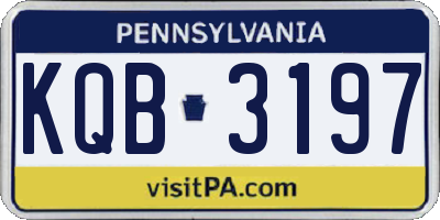 PA license plate KQB3197