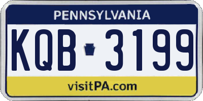 PA license plate KQB3199