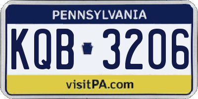 PA license plate KQB3206