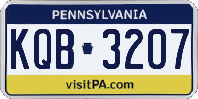 PA license plate KQB3207