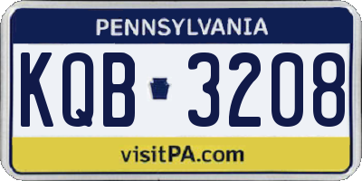 PA license plate KQB3208