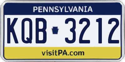 PA license plate KQB3212